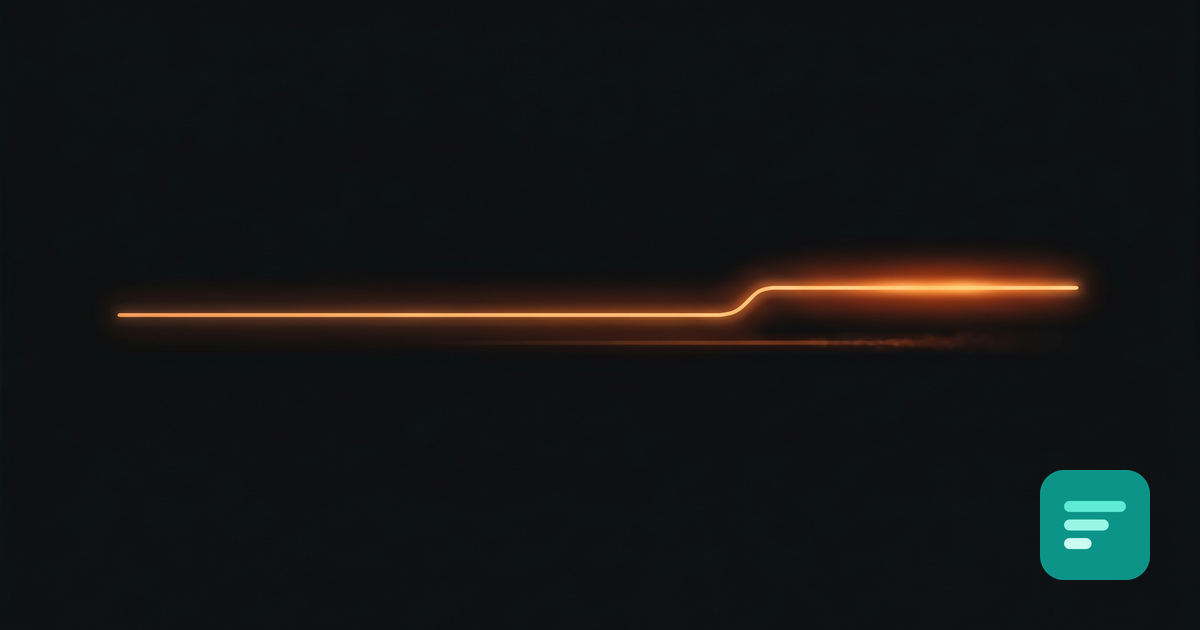 A thin horizontal line of amber light on a near-black background, running level then stepping up to a slightly higher position partway across, as if a baseline has shifted underneath
